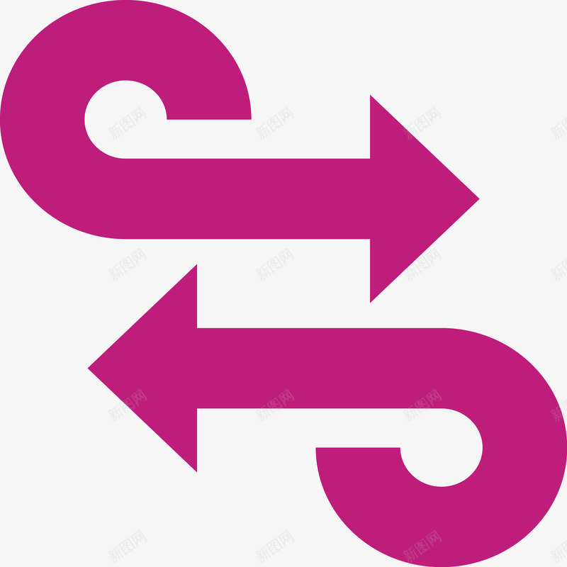 紫红色左右箭头图标png_新图网 https://ixintu.com 图标icon 左右箭头 往返箭头 箭头