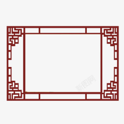 红色木框中国风木框高清图片