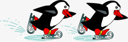 滑雪企鹅冬日卡通滑雪企鹅高清图片