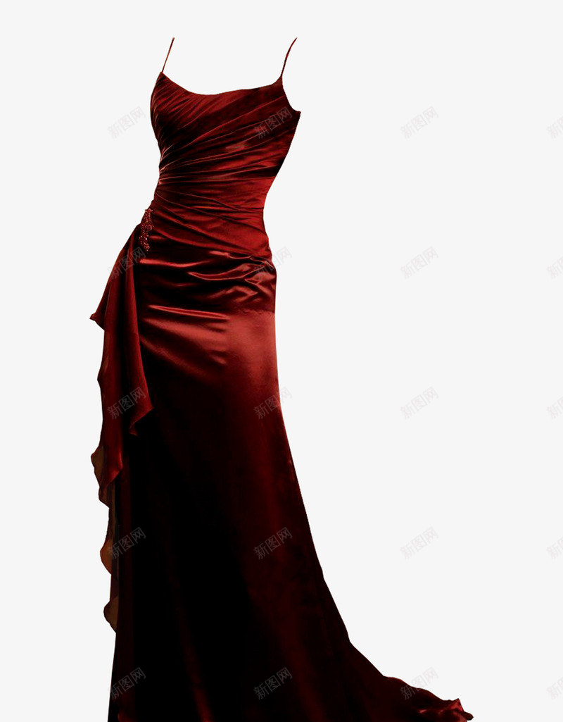 红色长裙png免抠素材_新图网 https://ixintu.com 优雅 女裙 时尚女装 晚礼服 晚装 衣服 裙子 长裙