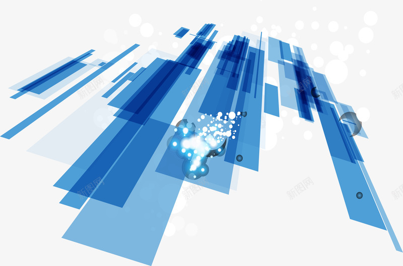 蓝色矩形png免抠素材_新图网 https://ixintu.com 矩形 科技 蓝色 速度感