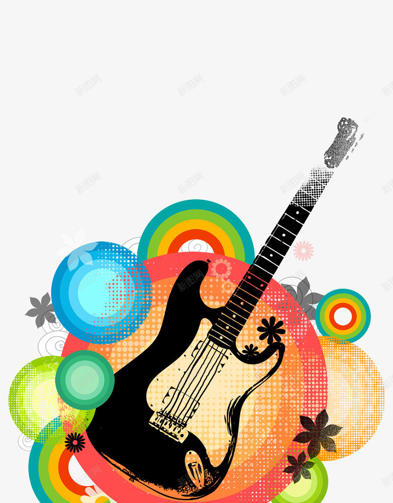 电吉他艺术海报背景png免抠素材_新图网 https://ixintu.com 吉他泼墨 吉他素材 素材海报 艺术背景