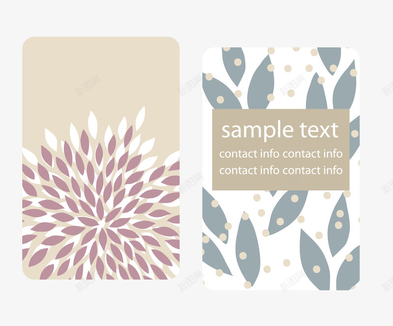 花纹树叶背景卡片矢量图ai免抠素材_新图网 https://ixintu.com 卡片 背景 花纹 矢量图