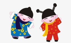中国风男童女童素材