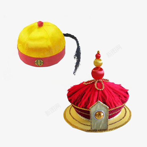 帽子的款式png免抠素材_新图网 https://ixintu.com 皇帝帽子 皇帝的帽子 身份象征 辫子 金色