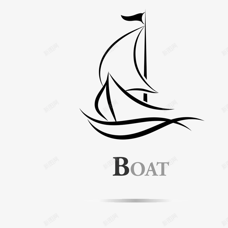 航帆图标png_新图网 https://ixintu.com 卡通素材 帆船logo 船体