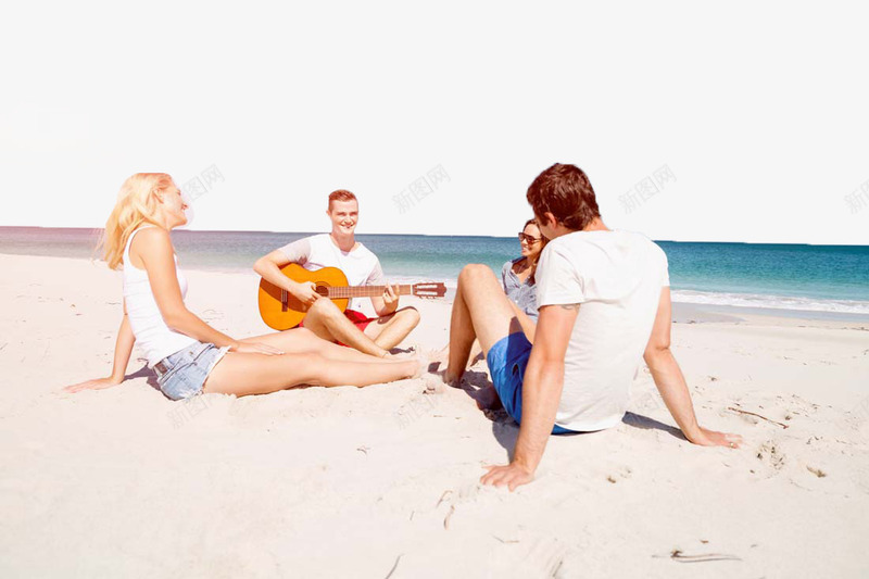 海边弹吉他png免抠素材_新图网 https://ixintu.com 假日度假 年轻人 幸福开心 游玩 聚会 青春