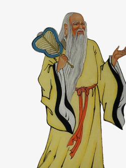圣贤中国风手绘老子画像高清图片