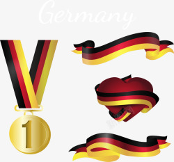 德国国旗花纹奖牌素材