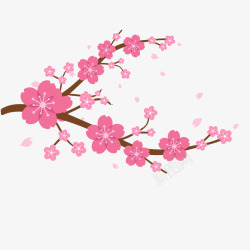 粉红色桃花樱花矢量图素材