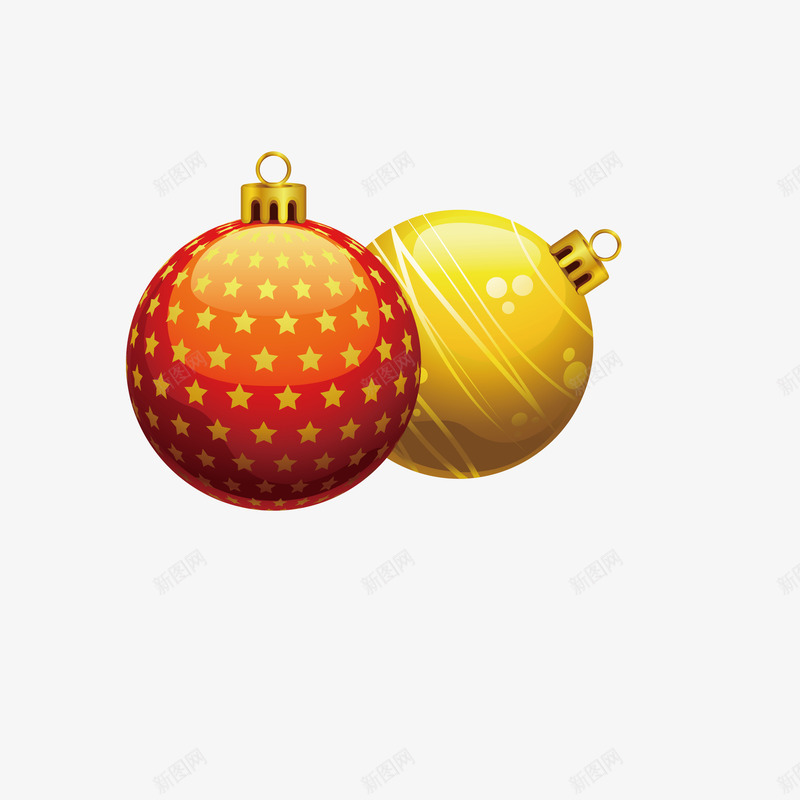 圣诞彩球矢量图ai免抠素材_新图网 https://ixintu.com 圣诞元素 彩球装饰 节日素材 装饰 矢量图