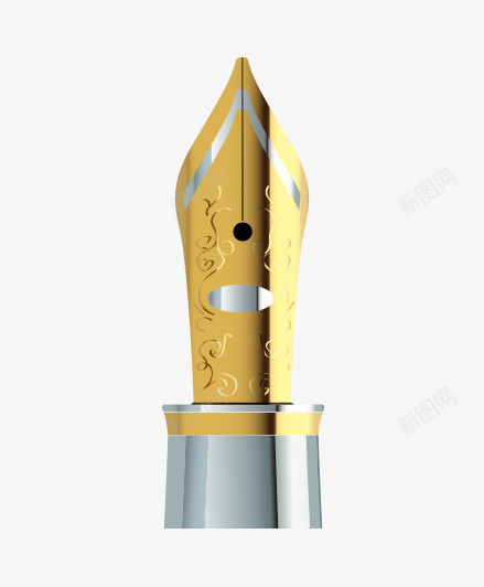 金色银色笔尖钢笔一只png免抠素材_新图网 https://ixintu.com 金色 银色笔尖钢笔一只