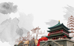 中国风古风中国风城楼亭子建筑高清图片