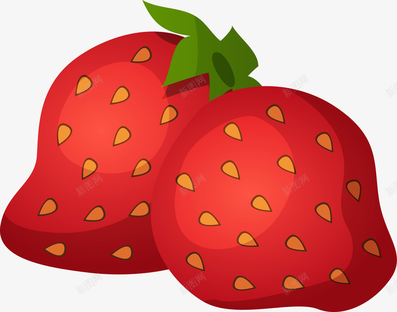 红色卡通草莓png免抠素材_新图网 https://ixintu.com 卡通果实 果实 水果 红色草莓 美味水果 装饰图案