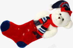 圣诞袜子红色娃娃素材