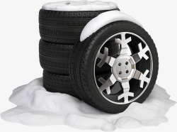 雪地轮胎卡通手绘雪地轮胎高清图片