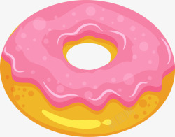 一个甜甜圈美味粉色圆形甜甜圈高清图片