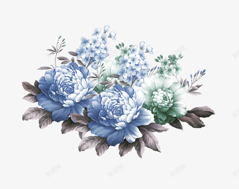花png免抠素材_新图网 https://ixintu.com 中国风 传统 古代 古典 牡丹 背景 装饰