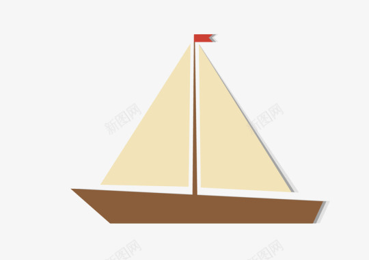 夏日元素帆船图标图标