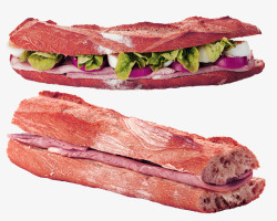 零食腊肉老面包夹腊肉高清图片