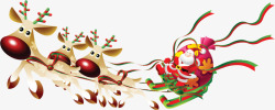 卡通麋鹿与圣诞老人元旦素材