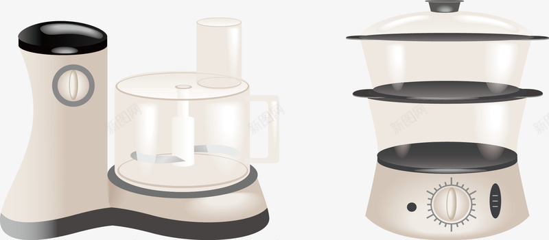 豆浆机和榨汁机png免抠素材_新图网 https://ixintu.com 早餐 果汁 水果 科技 科技馆 豆浆