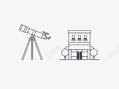 天文图标png_新图网 https://ixintu.com ico icon 望远镜 线型
