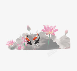 水墨荷花素材