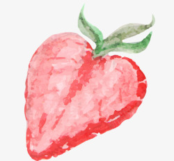 手绘水彩草莓素材
