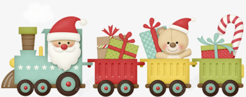 圣诞礼物卡通png免抠素材_新图网 https://ixintu.com merrychristma merrychristmas 圣诞老人 火车 礼物