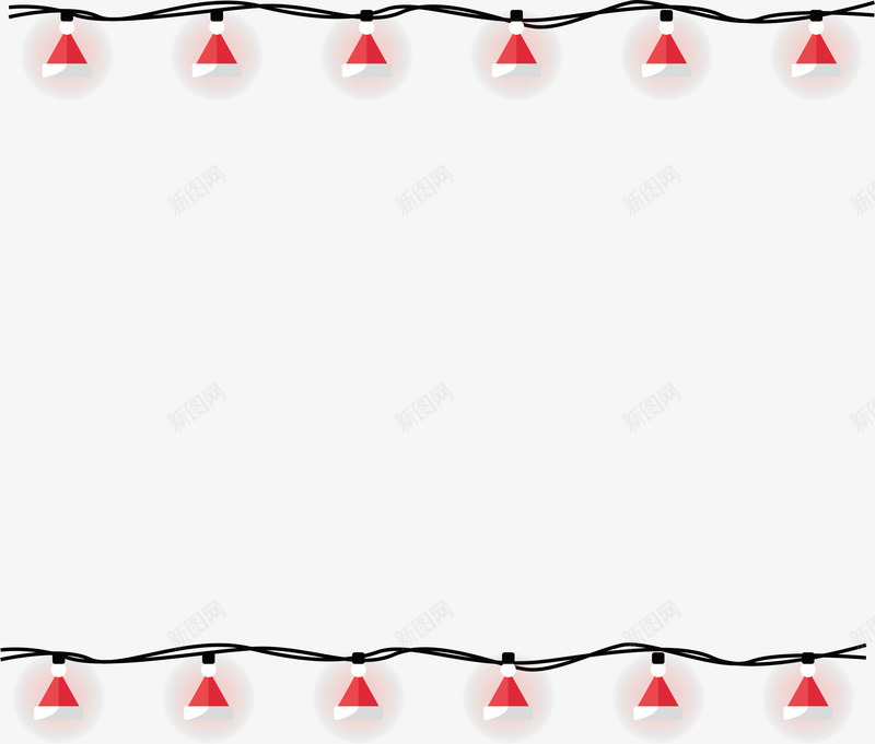 圣诞帽彩灯边框png免抠素材_新图网 https://ixintu.com 圣诞帽 圣诞帽彩灯 圣诞节框子 圣诞边框 彩灯 矢量png 红色彩带