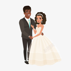可爱新娘结婚新人卡通矢量图高清图片