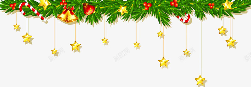 绿色圣诞节挂饰png免抠素材_新图网 https://ixintu.com 圣诞快乐 圣诞节 星星挂件 绿色挂饰 装饰图案 铃铛