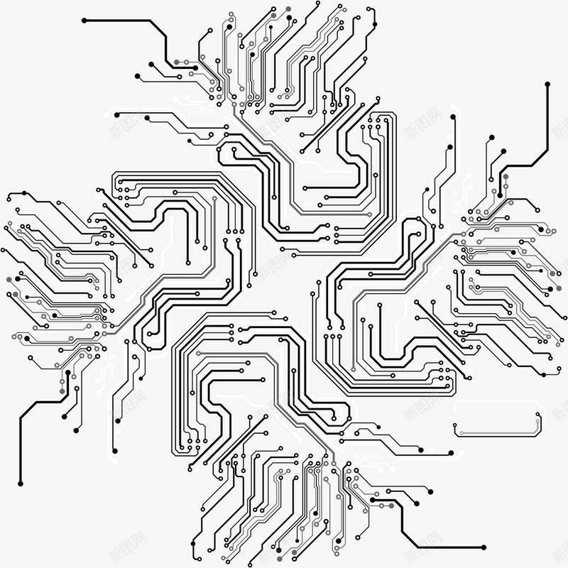电路板png免抠素材_新图网 https://ixintu.com 主板 接线图 电路板 科技 线路图