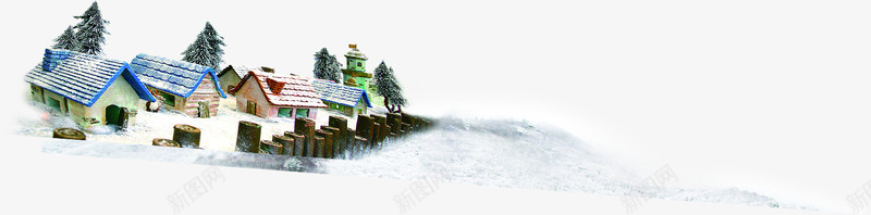 手绘圣诞节雪地房屋png免抠素材_新图网 https://ixintu.com 圣诞节 房屋 雪地