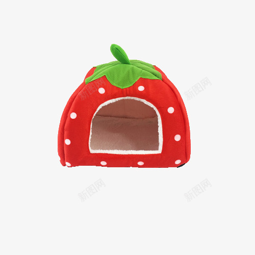 红白草莓猫窝png免抠素材_新图网 https://ixintu.com 创意 宠物用品 猫窝 红白 草莓