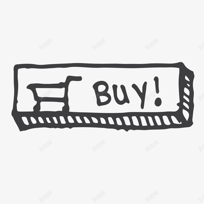 购买英文和超市购物车图标png_新图网 https://ixintu.com 图标 指示牌 推车图案 标示 水墨 英文 购买