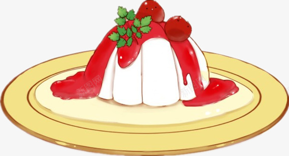 水果蛋糕png免抠素材_新图网 https://ixintu.com 盘子 红色 草莓酱 蛋糕