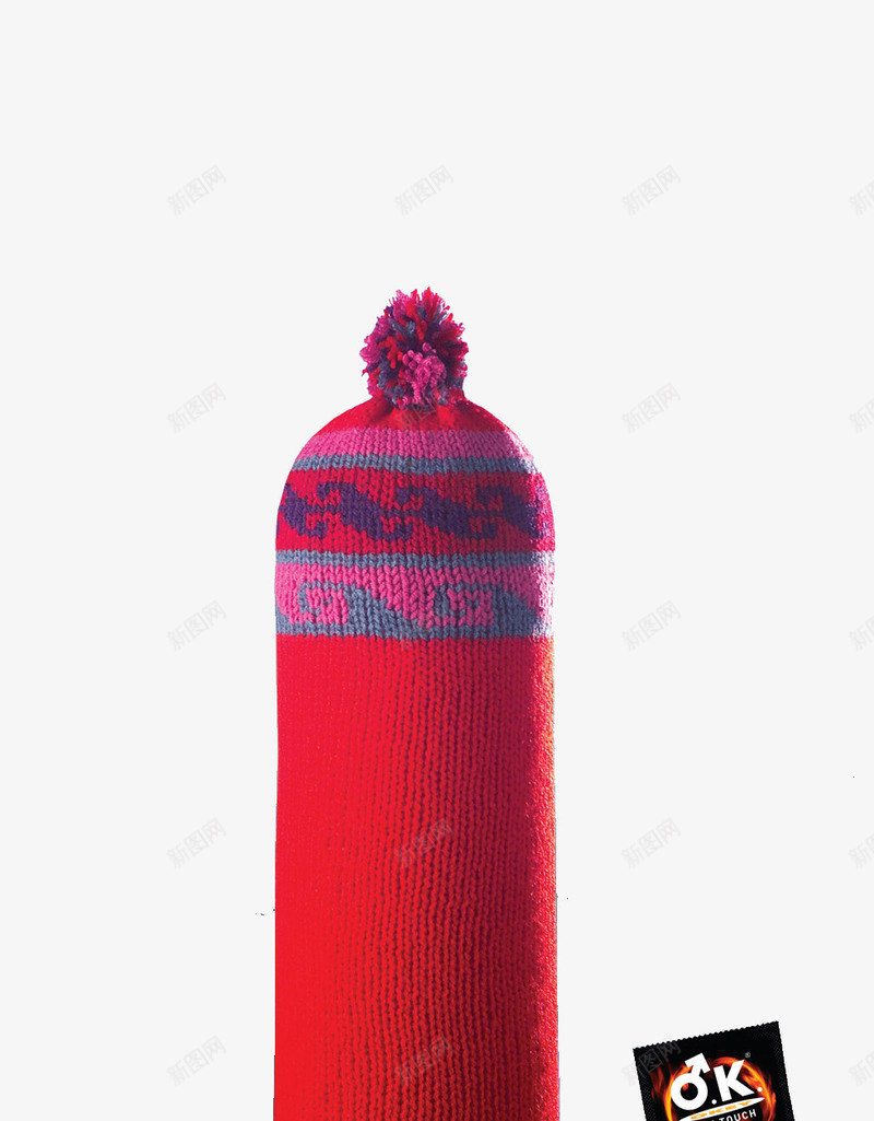 套套形状帽子png免抠素材_新图网 https://ixintu.com 创意设计 套套 帽子 红色 针织品