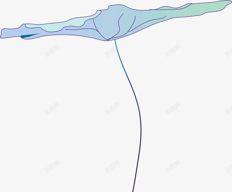 蓝色创意荷叶手绘png免抠素材_新图网 https://ixintu.com 创意 荷叶 蓝色