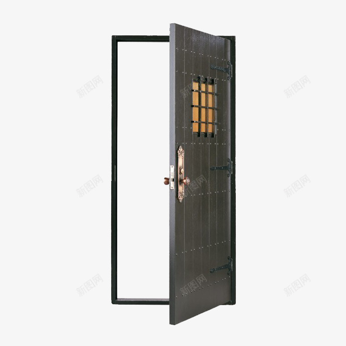 黑色开着的单扇门png免抠素材_新图网 https://ixintu.com 单扇门 家居 开着 木质门 装饰 黑色