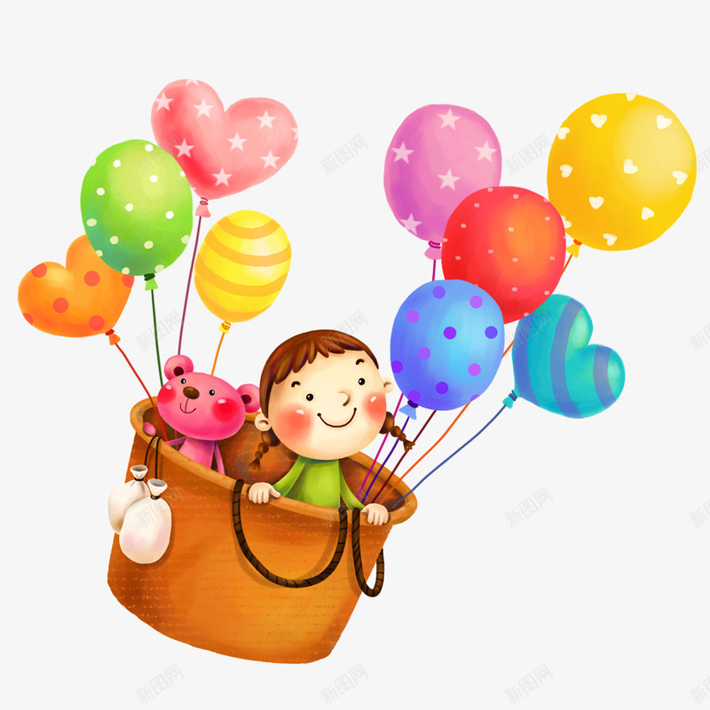 气球框中的小孩png免抠素材_新图网 https://ixintu.com 小孩 彩球 气球 矢量装饰 装饰