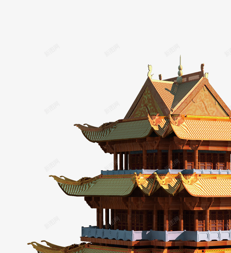 中国大气楼阁png免抠素材_新图网 https://ixintu.com 中国风 古建筑 房屋