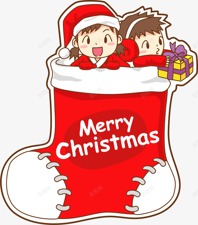 圣诞节红色圣诞袜png免抠素材_新图网 https://ixintu.com christmas merry 可爱小朋友 圣诞快乐 圣诞节袜子 红色圣诞袜