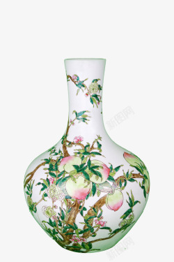 中国复古风背景花草图案古代瓷瓶高清图片