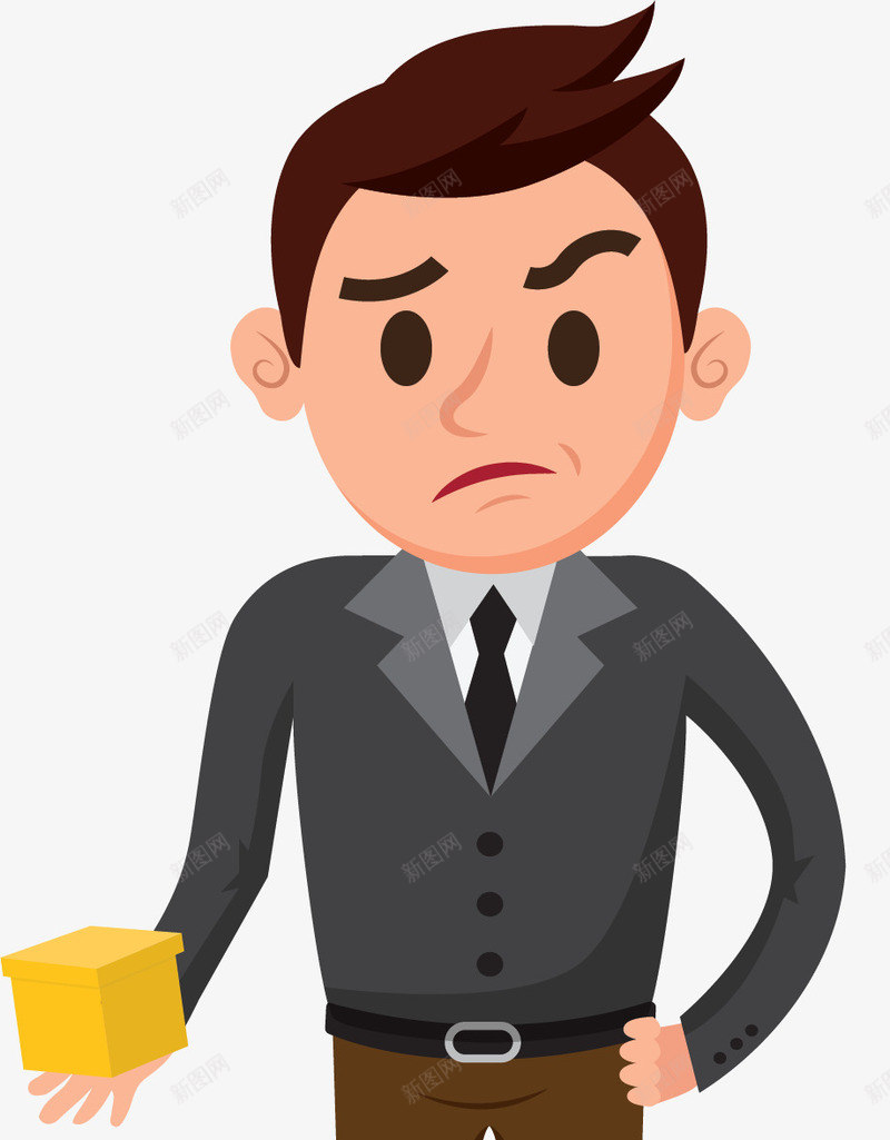 嫌弃表情商务小人矢量图ai免抠素材_新图网 https://ixintu.com 商务小人 嫌弃 嫌弃的人 嫌弃表情 手拿礼物 矢量png 矢量图