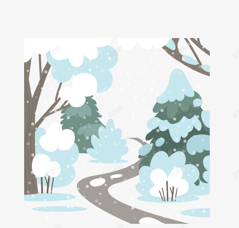 下大雪的森林矢量图ai免抠素材_新图网 https://ixintu.com 下雪 冬季 大雪插画 森林 矢量免费图片素材 飘雪 矢量图