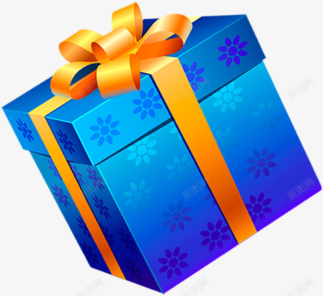 蓝色礼盒庆圣诞迎元旦png免抠素材_新图网 https://ixintu.com 元旦 圣诞 礼盒 蓝色