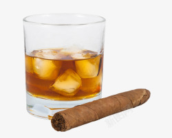 VSOP干邑白兰地酒雪茄和威士忌高清图片