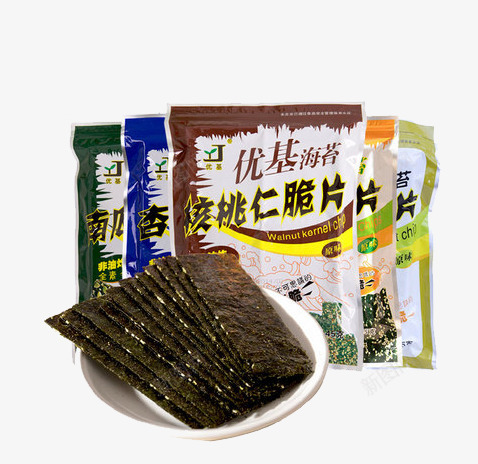 海苔核桃片png免抠素材_新图网 https://ixintu.com 产品实物 核桃 海苔 零食